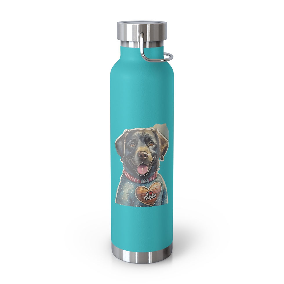 Black Labrador Mom Copper Vacuum Insulated Bottle, 22oz