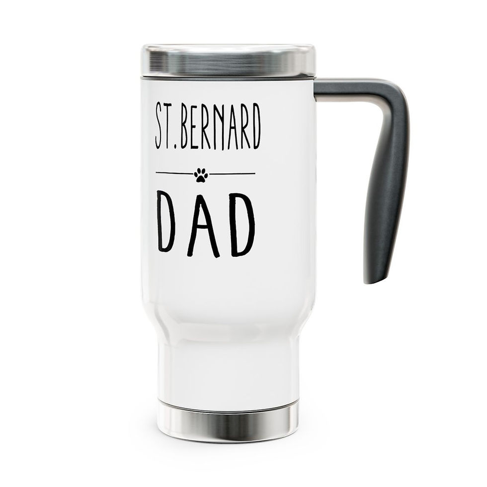 Thumbnail: St Bernard Dad Stainless Steel Travel Mug with Handle, 14oz