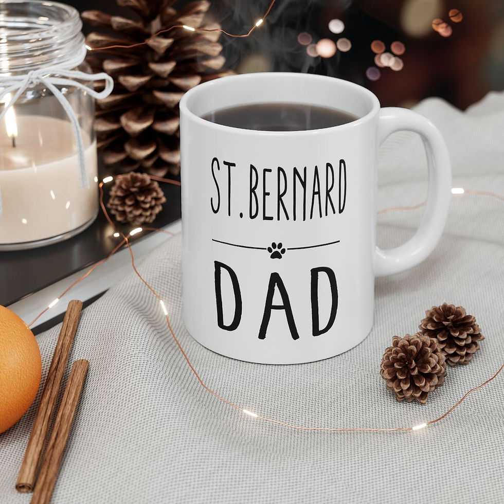Thumbnail: St Bernard Dad Ceramic Mug - Microwave & Dishwasher safe - gift for dog lovers