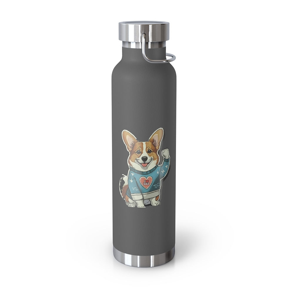 Thumbnail: Corgi Dog Dad Copper Vacuum Insulated Bottle, 22oz - gift for dog lovers