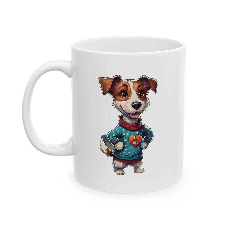 Jack Russell Dog Dad Ceramic Mug 11oz - dishwasher safe - gift for dog lovers