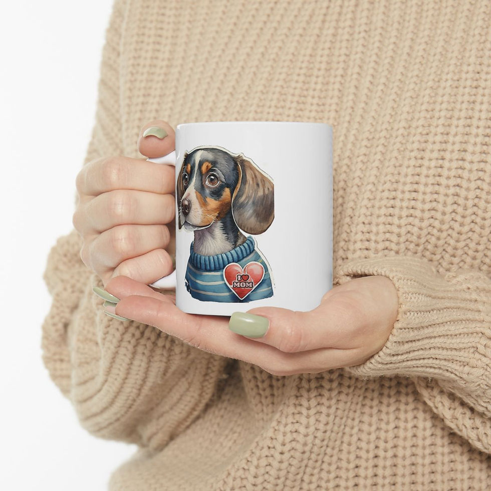 Thumbnail: Daschund Dog Mom Ceramic Mug 11oz - dishwasher safe - gift for dog lovers