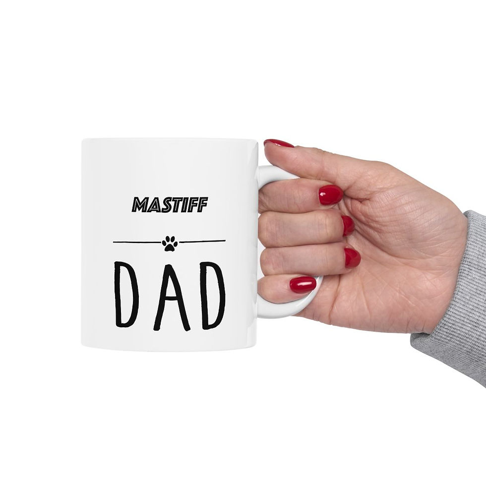 Thumbnail: Mastiff Dog Dad Ceramic Mug 11oz - dishwasher safe - gift for dog lovers