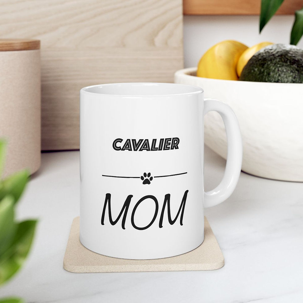Thumbnail: Cavalier King Charles Dog Mom Ceramic Mug - dishwasher safe gift for dog lovers