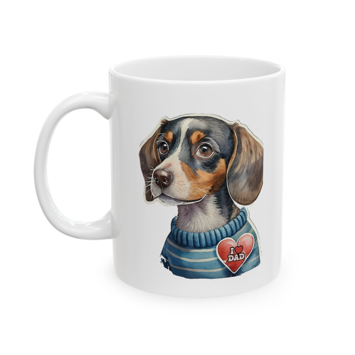 Daschund Dog Dad Ceramic Mug 11oz - dishwasher safe - gift for dog lovers