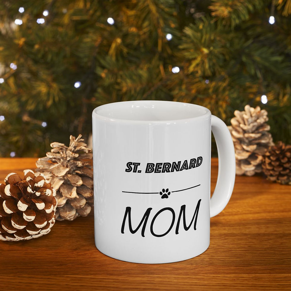 Thumbnail: St Bernard Mom Ceramic Mug - Microwave & Dishwasher safe - gift for dog lovers