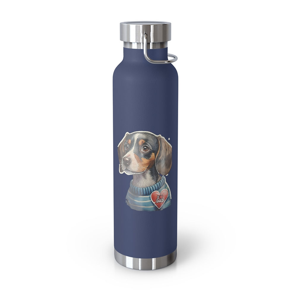 Thumbnail: Daschund Dad Copper Vacuum Insulated Bottle, 22oz