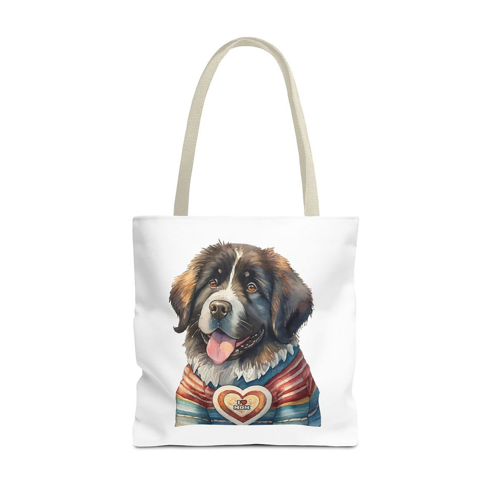 Thumbnail: Landseer Newfie Newfoundland mom Tote Bag 