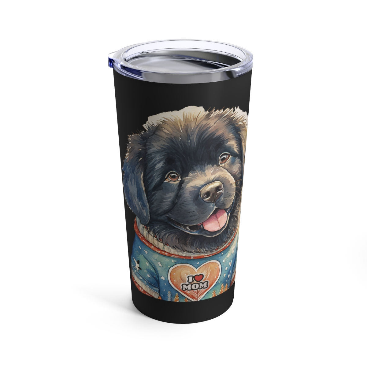 Black Newfie Newfoundland Dog Mom Tumbler 20oz, Dishwasher safe 
