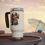 Thumbnail: Cavalier King Charles Mom Stainless Steel Travel Mug with Handle, 14oz