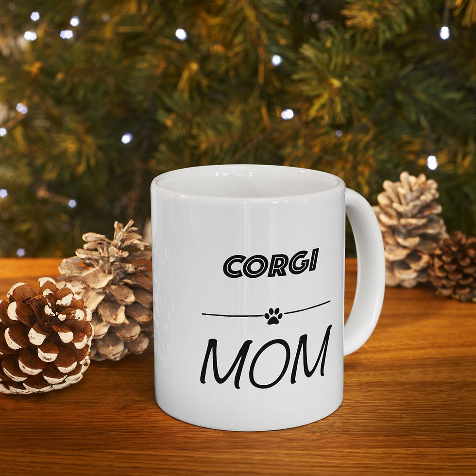 Thumbnail: Corgi Dog Mom Ceramic Mug 11oz - dishwasher safe - gift for dog lovers
