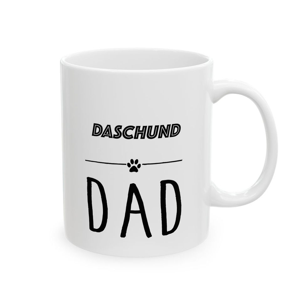 Thumbnail: Daschund Dog Dad Ceramic Mug 11oz - dishwasher safe - gift for dog lovers
