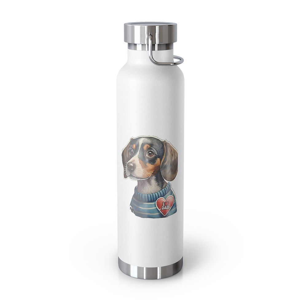 Thumbnail: Daschund Dad Copper Vacuum Insulated Bottle, 22oz