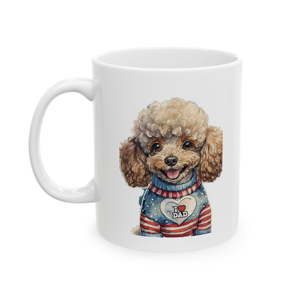 Poodle Dad Ceramic Mug 11oz - Microwave & Dishwasher Safe - 