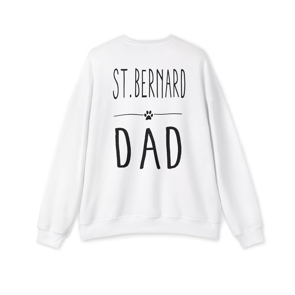 Thumbnail: St Bernard Dad - Mens - Retro Sweatshirt - Dog Lovers Gift - white - black