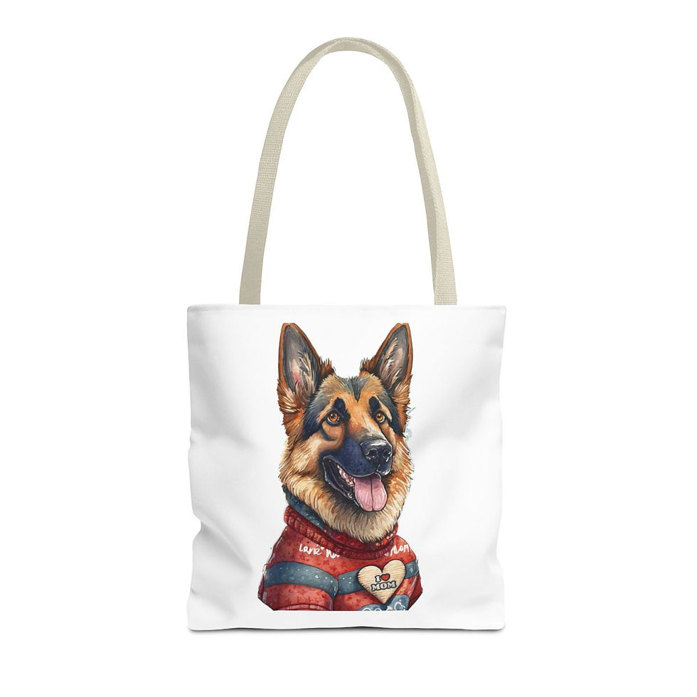 Thumbnail: German Shepherd Mom Tote Bag - Women - 100% cotton - grocery bag dog lovers gift