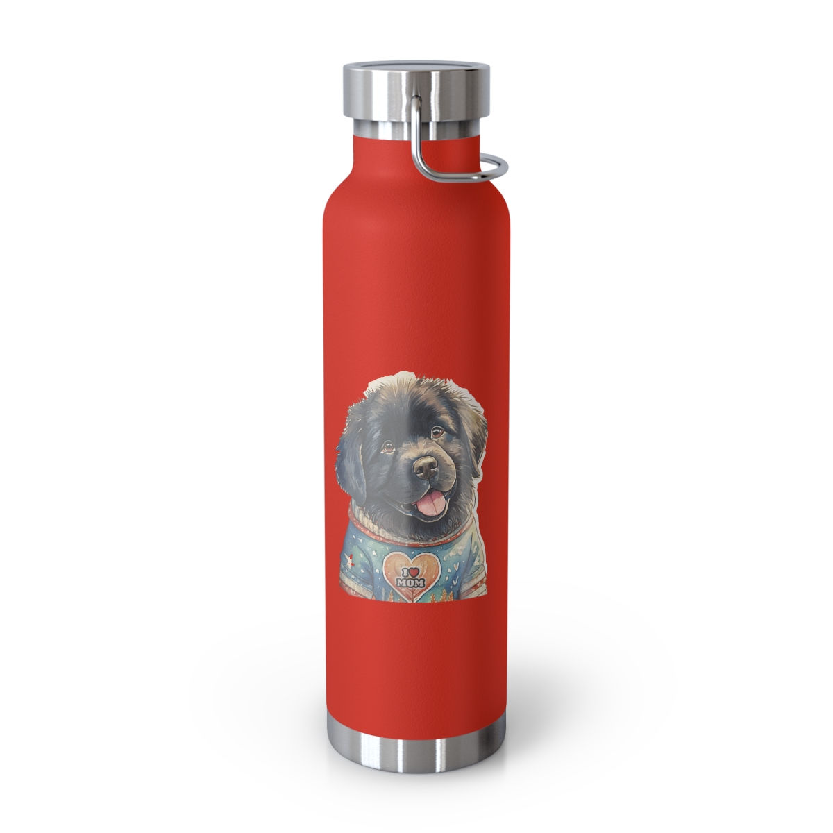 Black Newfie Newfoundland Mom Copper Vacuum Insulated Bottle, 22oz