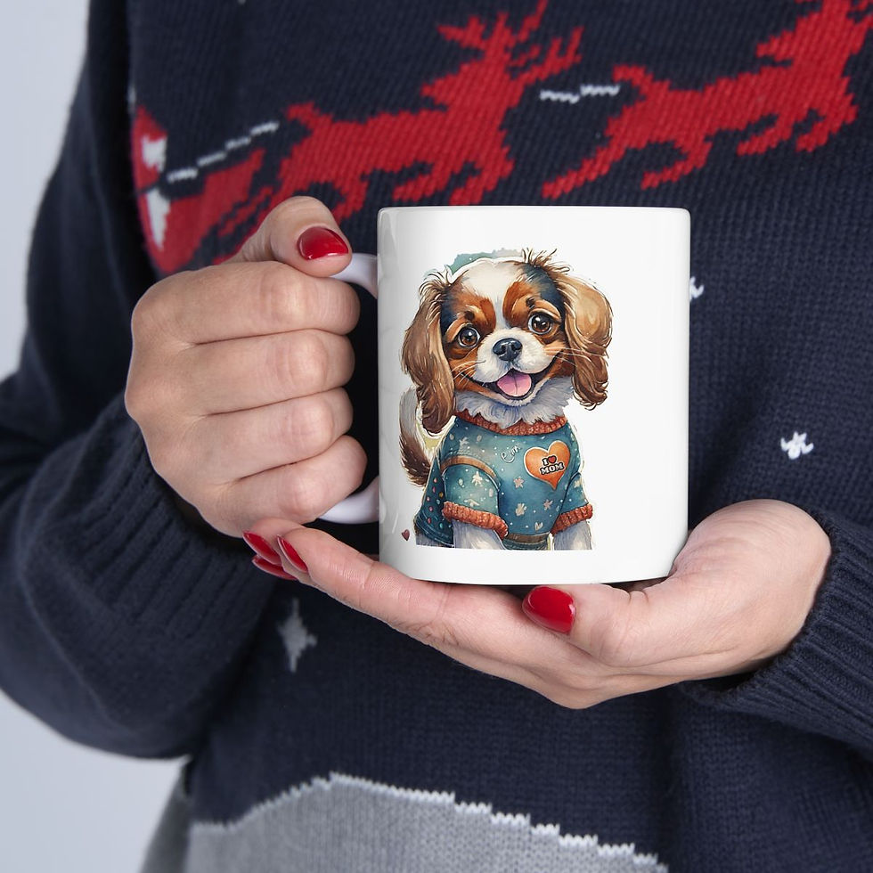 Thumbnail: Cavalier King Charles Dog Mom Ceramic Mug 11oz - dishwasher safe