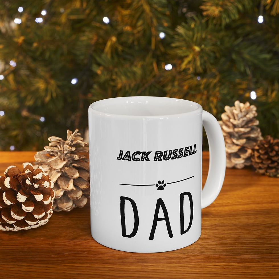 Thumbnail: Jack Russell Dog Dad Ceramic Mug 11oz - dishwasher safe - gift for dog lovers
