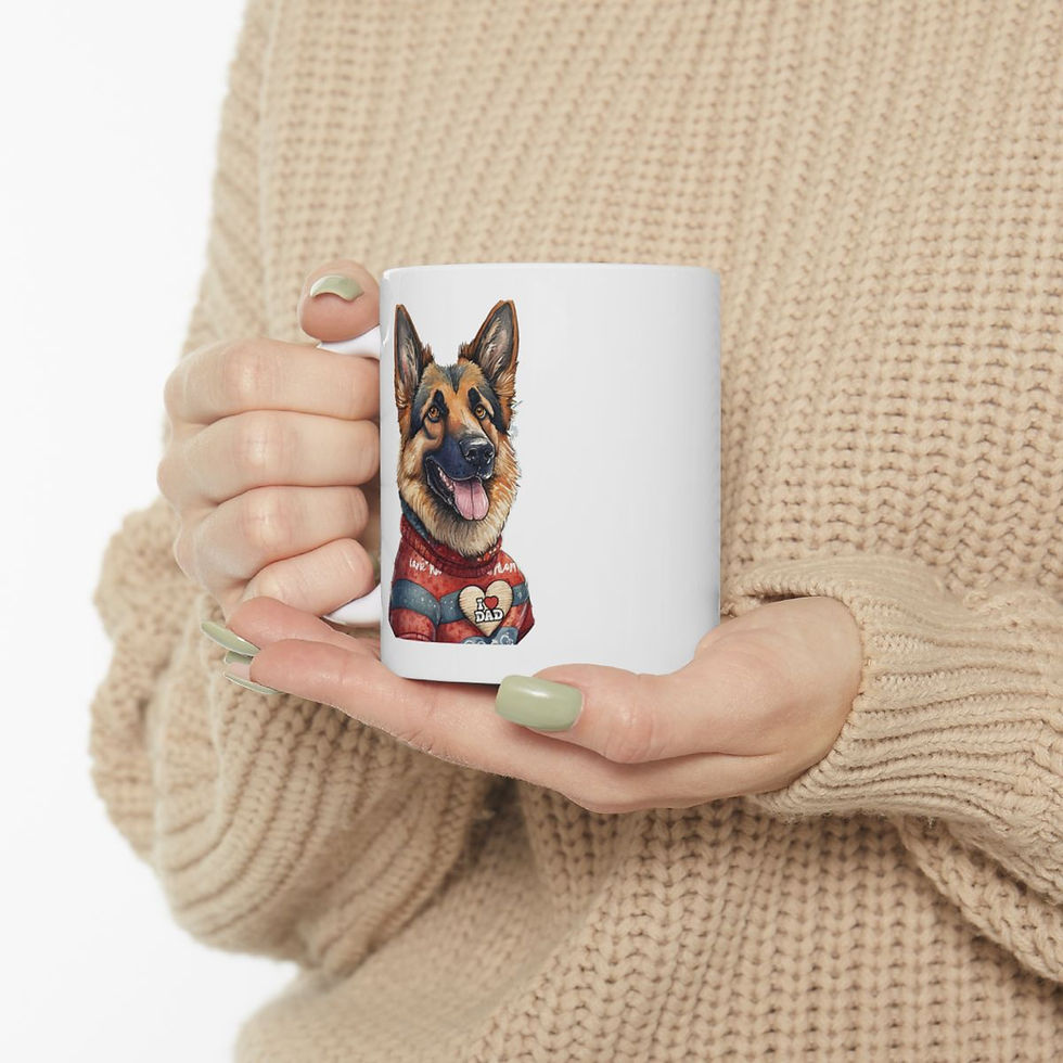 Thumbnail: German Shepherd Dog Dad Ceramic Mug 11oz - dishwasher safe - gift for dog lovers