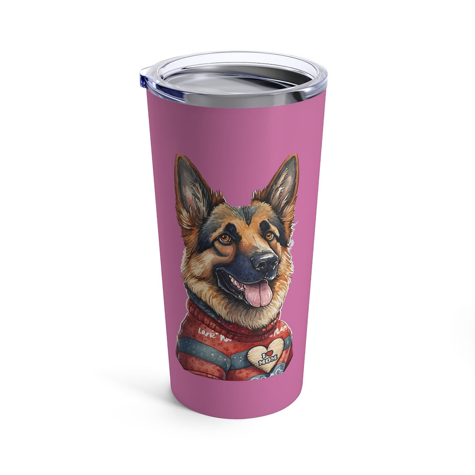 German Shepherd Dog Mom Tumbler 20oz, dishwasher safe - gift for dog lovers