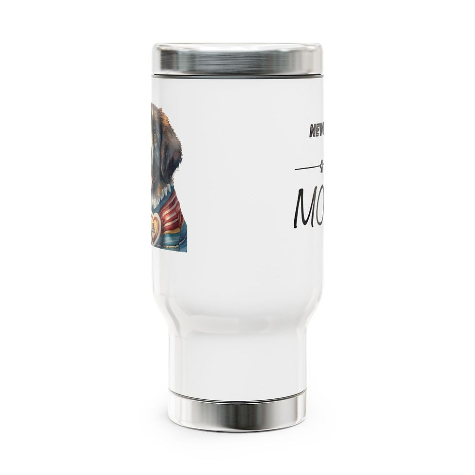 Thumbnail: Landseer Newfie Newfoundland mom Stainless Steel Travel Mug with Handle, 14oz