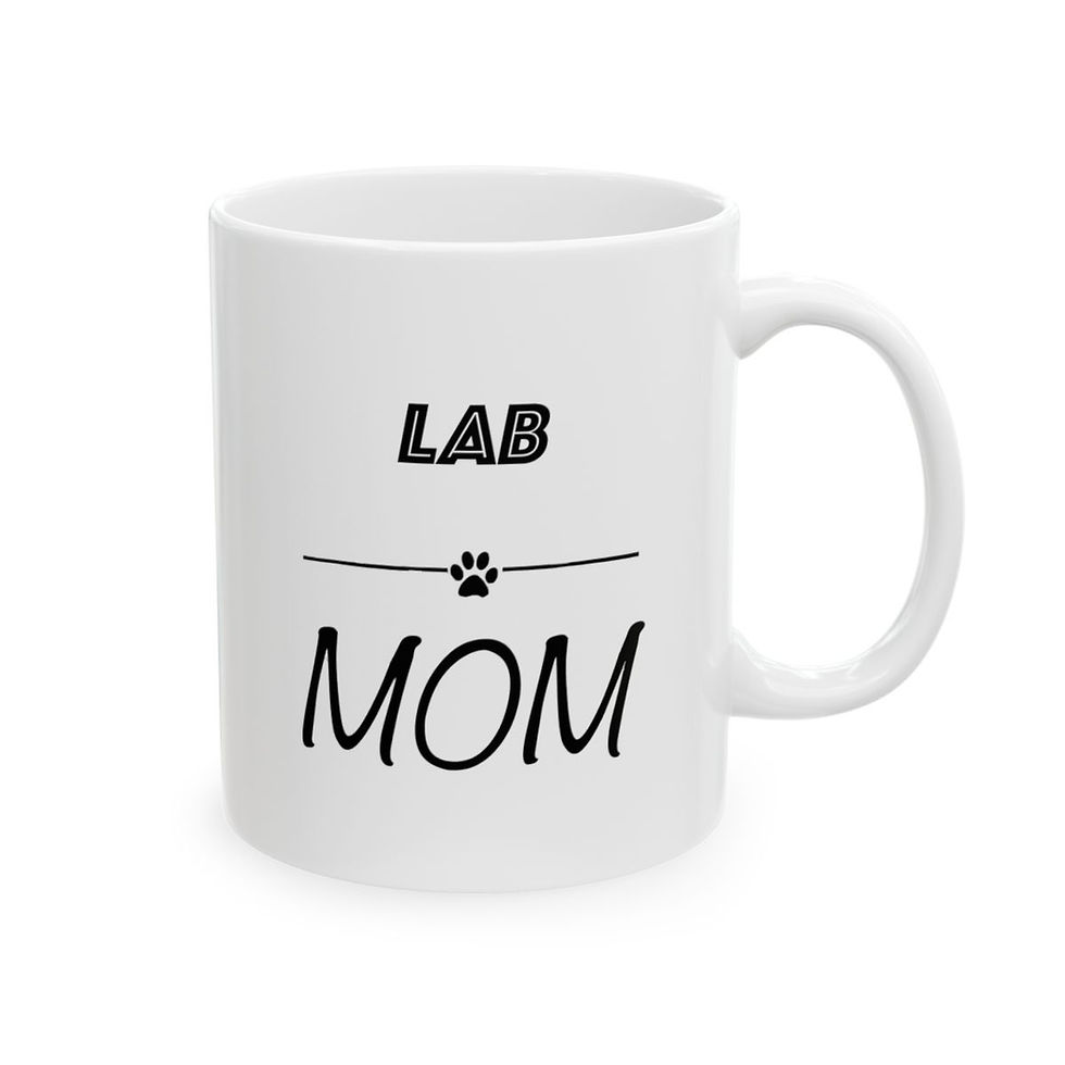 Thumbnail: Black Labrador Dog Mom Ceramic Mug 11oz - dishwasher safe - gift for dog lovers