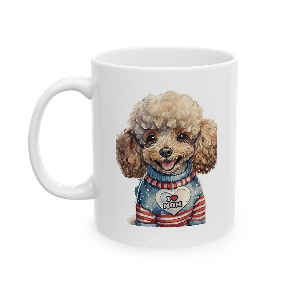 Poodle Dog Mom Ceramic Mug 11oz - Microwave & Dishwasher Safe 