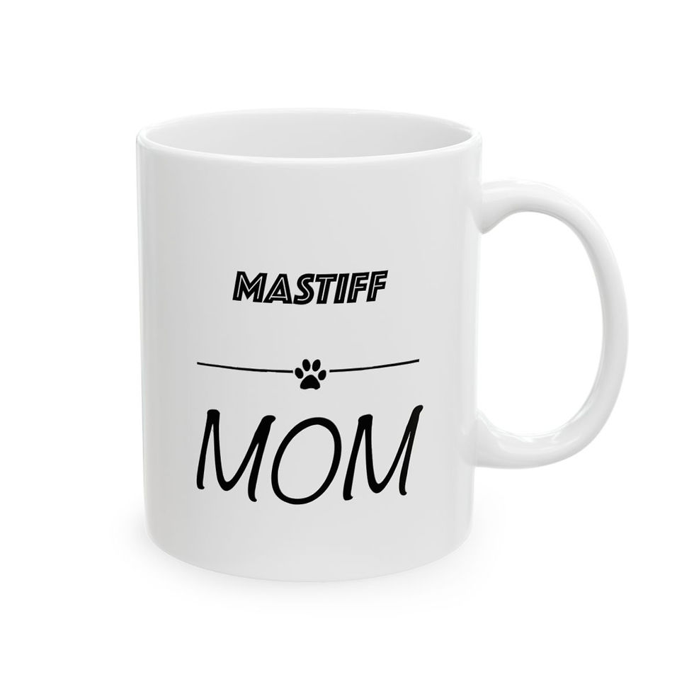 Thumbnail: Mastiff Dog Mom Ceramic Mug 11oz - dishwasher safe - gift for dog lovers
