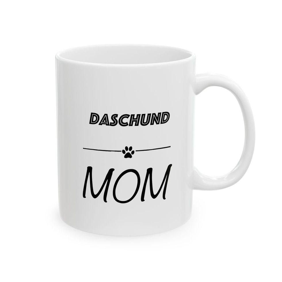 Thumbnail: Daschund Dog Mom Ceramic Mug 11oz - dishwasher safe - gift for dog lovers
