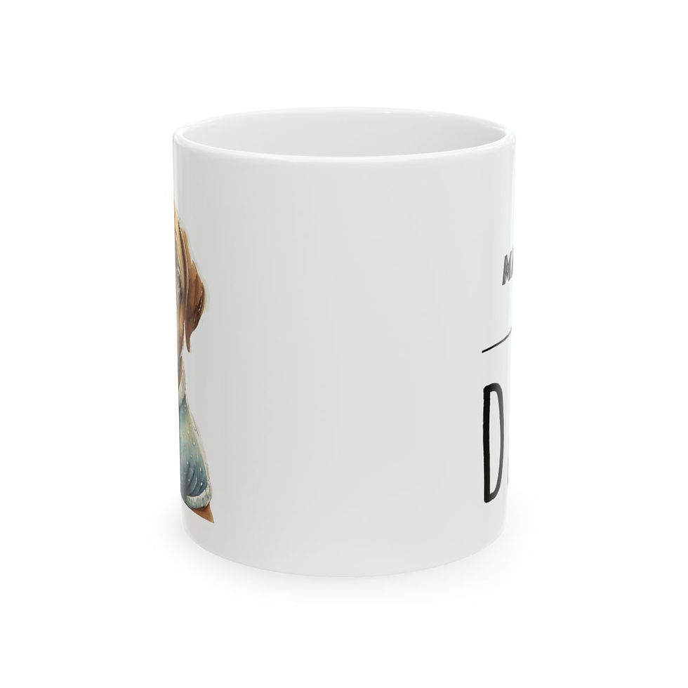 Thumbnail: Mastiff Dog Dad Ceramic Mug 11oz - dishwasher safe - gift for dog lovers