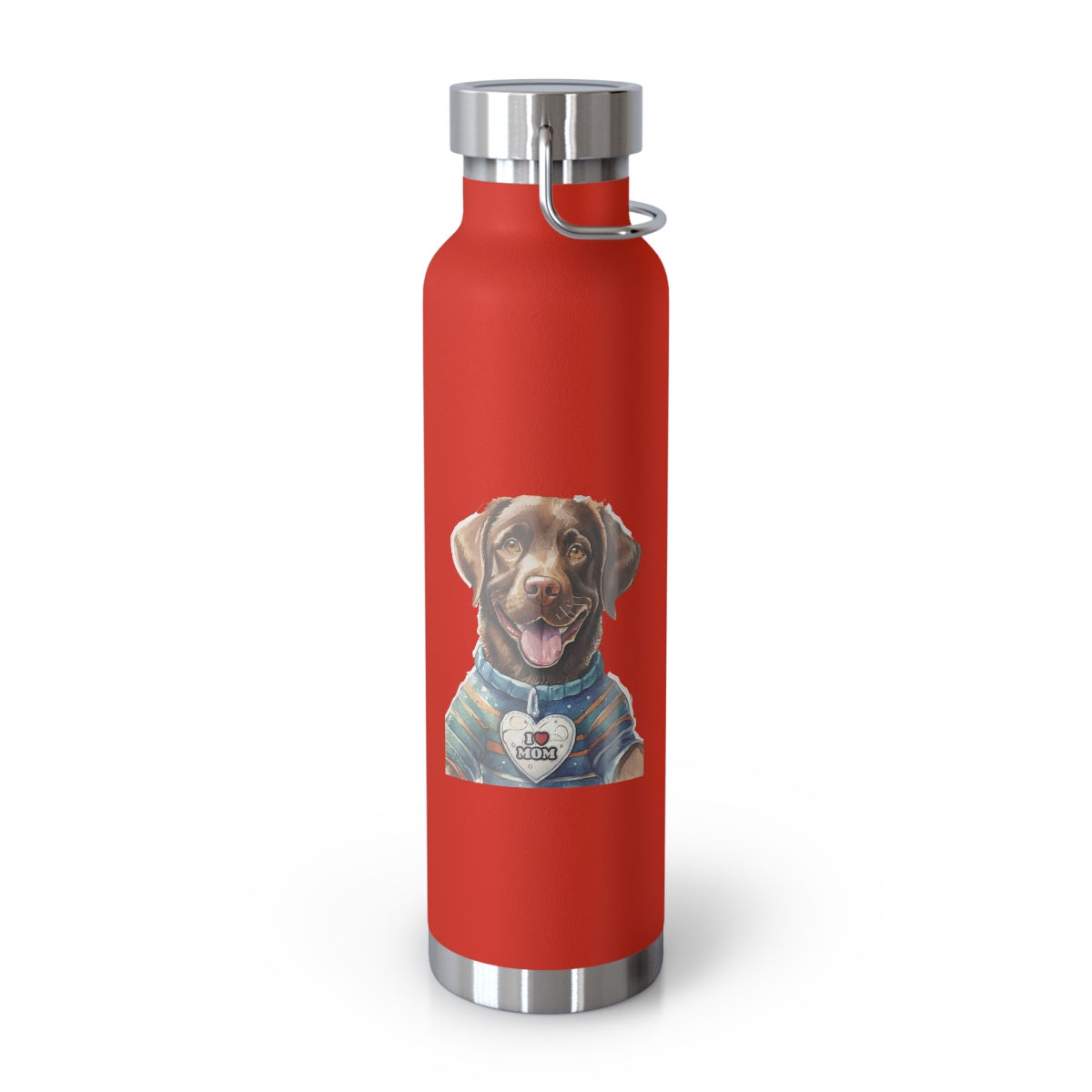 Chocolate Labrador Mom Copper Vacuum Insulated Bottle, 22oz