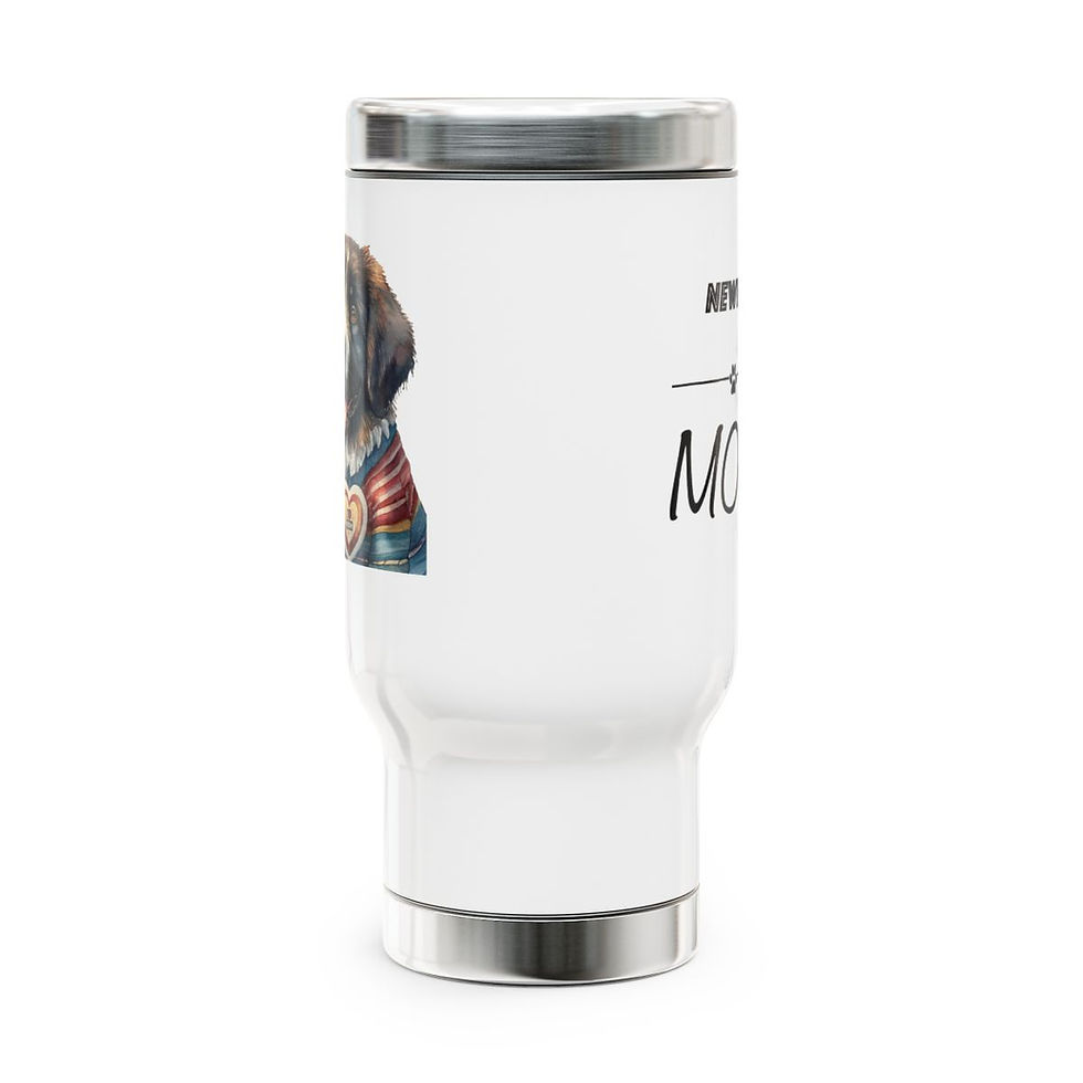 Thumbnail: Landseer Newfie Newfoundland mom Stainless Steel Travel Mug with Handle, 14oz