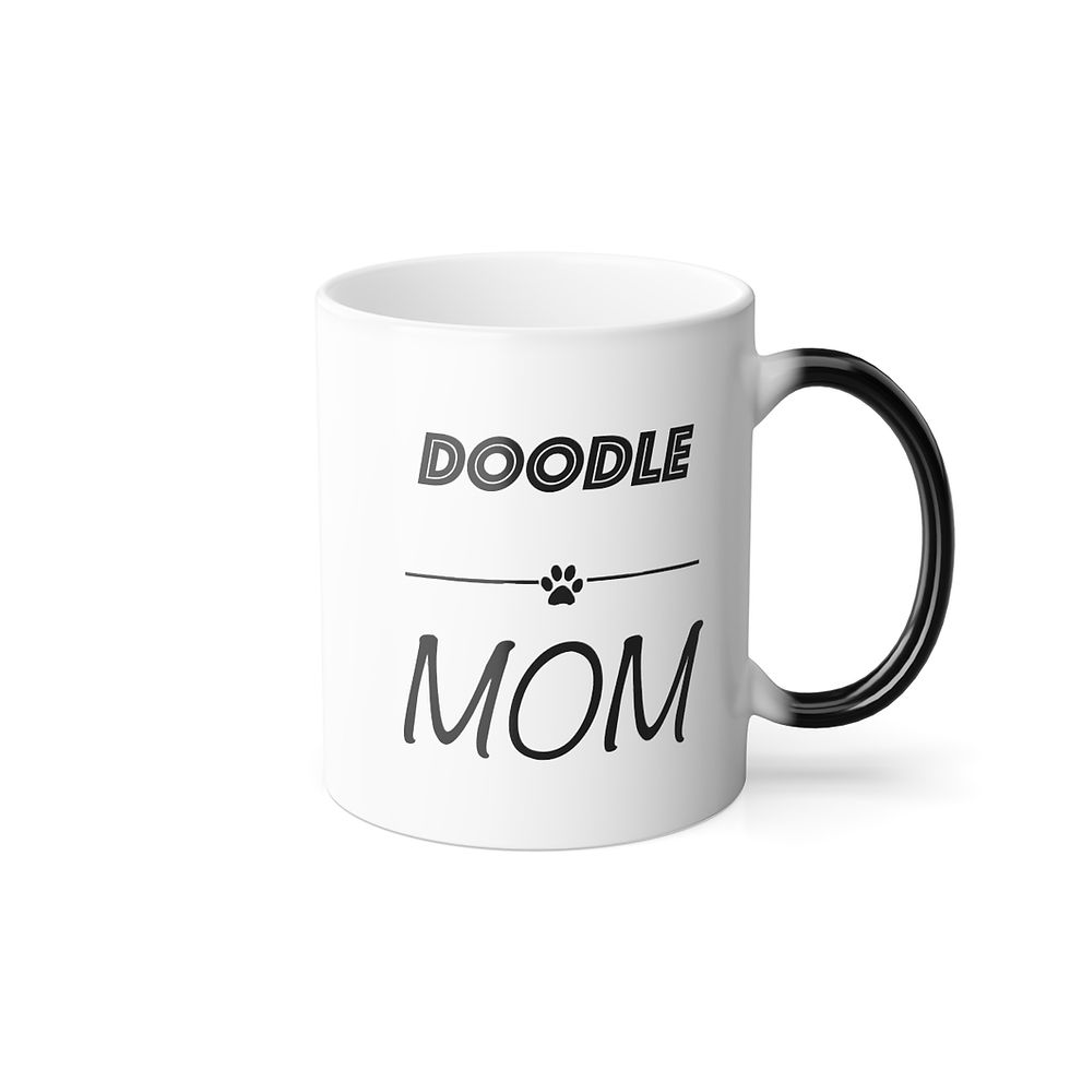 Thumbnail: Doodle Mom Color Morphing Mug, 11oz - ceramic - dog lovers gift