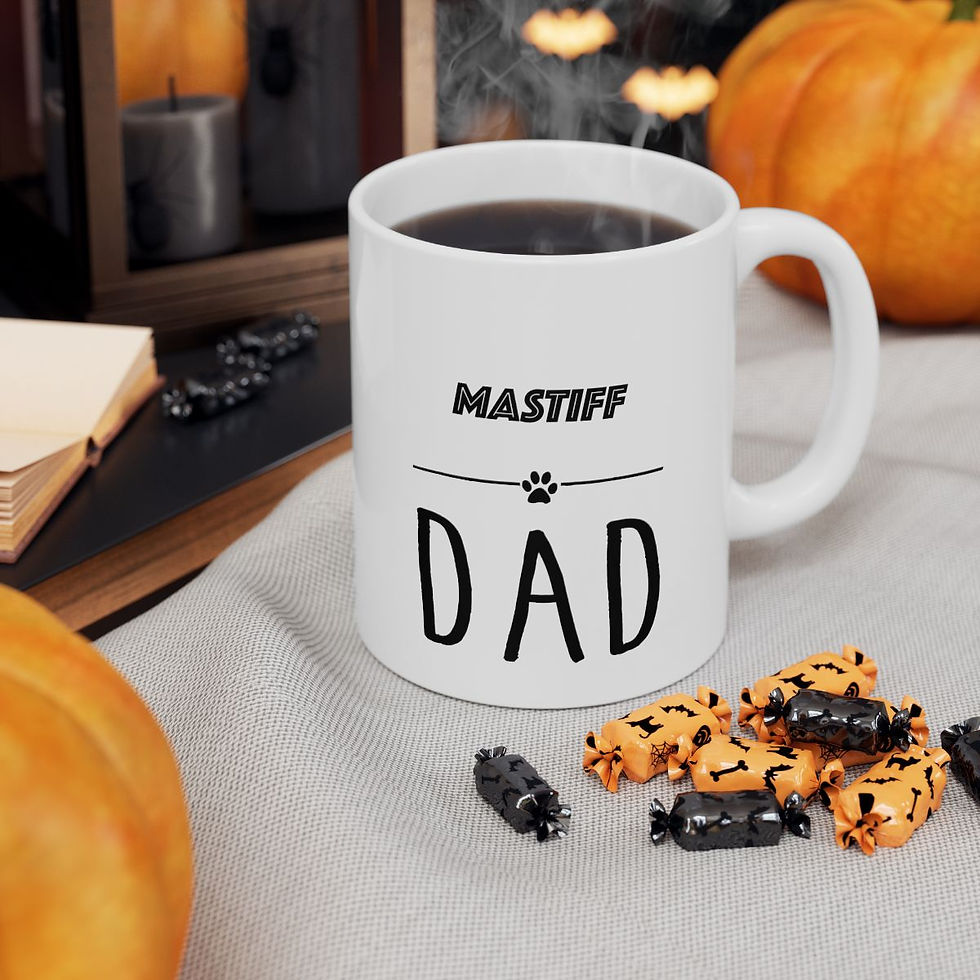 Thumbnail: Mastiff Dog Dad Ceramic Mug 11oz - dishwasher safe - gift for dog lovers