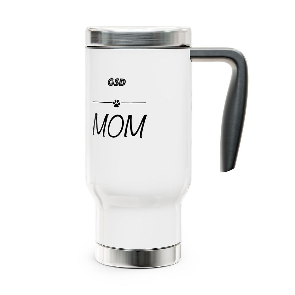 Thumbnail: German Shepherd Mom Stainless Steel Travel Mug with Handle, 14oz