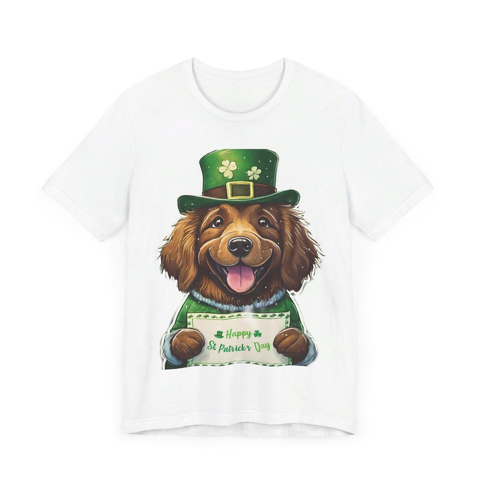 Thumbnail: Brown Newfie Newfoundland St Patrick's St Paddy's Day Unisex Short Sleeve Tee
