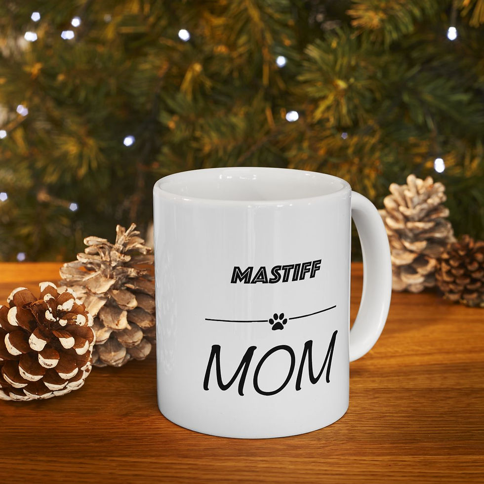 Thumbnail: Mastiff Dog Mom Ceramic Mug 11oz - dishwasher safe - gift for dog lovers