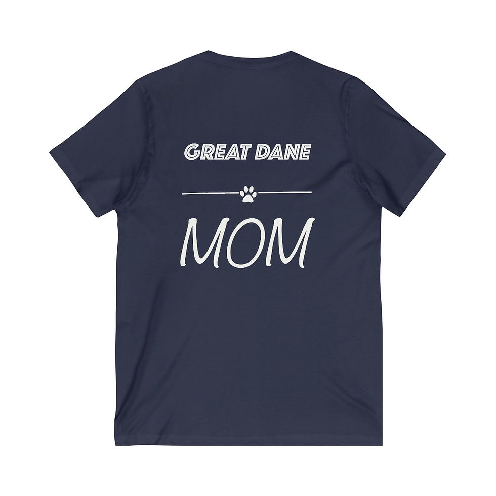 Thumbnail: Great Dane Dog Mom Jersey Short Sleeve V-Neck Tee - gift for dog lovers