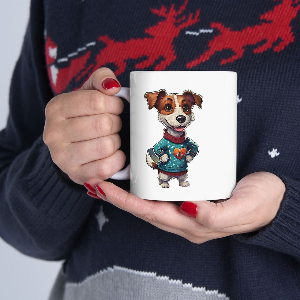 Thumbnail: Jack Russell Ceramic Dog Mom Mug 11oz - dishwasher safe - gift for dog lovers