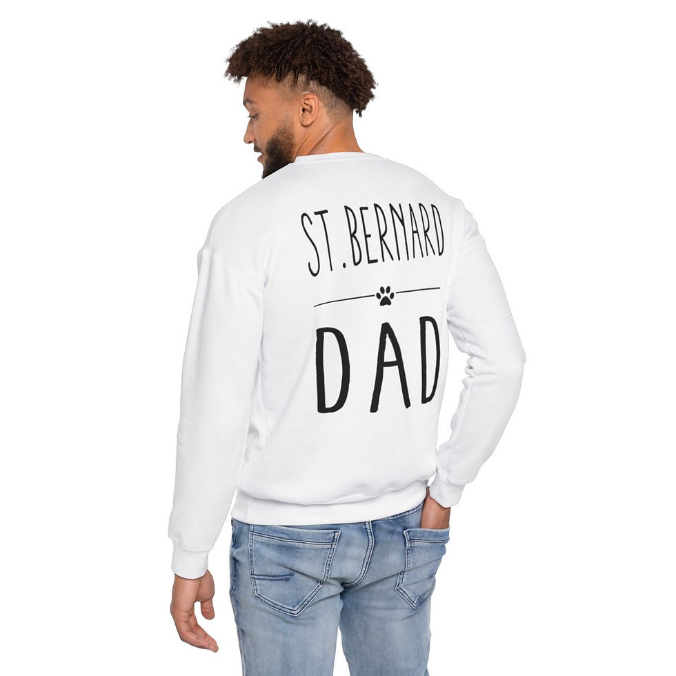 Thumbnail: St Bernard Dad - Mens - Retro Sweatshirt - Dog Lovers Gift - white - black