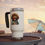 Thumbnail: Brown Newfie Newfoundland dad Stainless Steel Travel Mug with Handle, 14oz