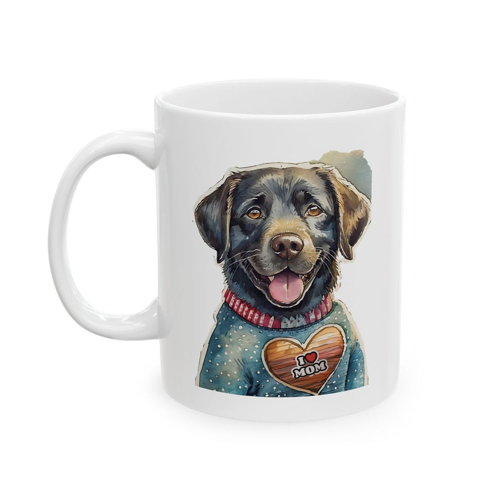 Black Labrador Dog Mom Ceramic Mug 11oz - dishwasher safe - gift for dog lovers
