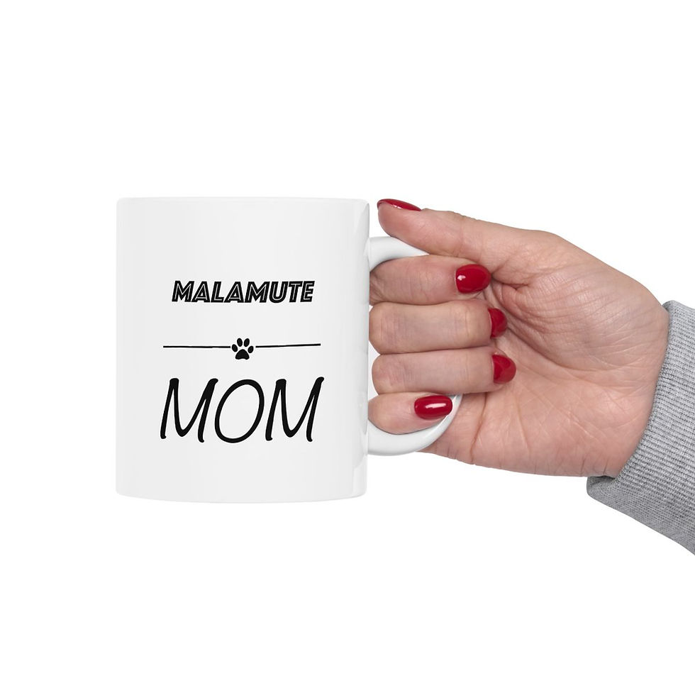 Thumbnail: Malamute Dog Mom Ceramic Mug 11oz- dishwasher safe - gift for dog lovers