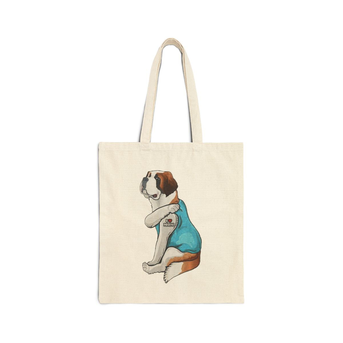 St Bernard Mom Cotton Canvas Tote Bag - dog lovers gift