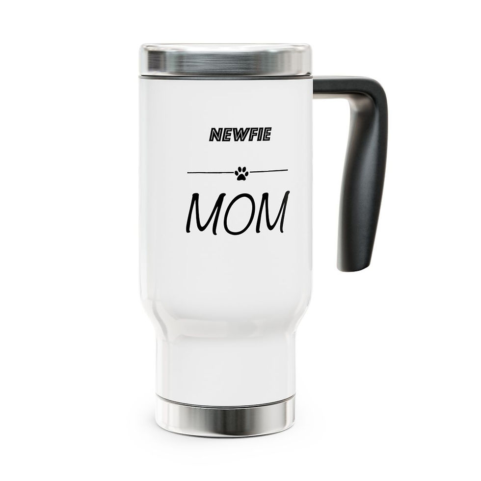 Thumbnail: Landseer Newfie Newfoundland mom Stainless Steel Travel Mug with Handle, 14oz