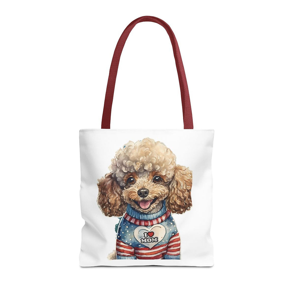 Thumbnail: Poodle Mom Tote Bag - gift for dog lovers