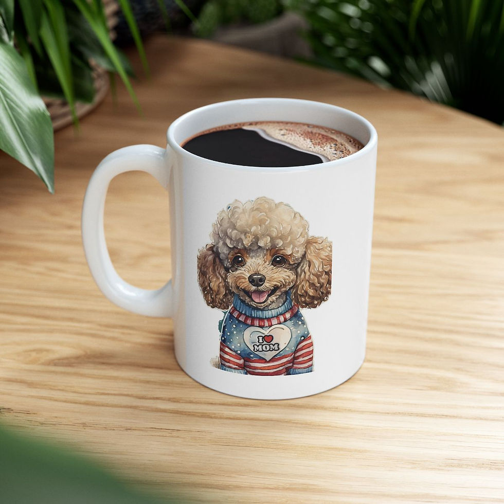 Thumbnail: Poodle Dog Mom Ceramic Mug - Microwave & Dishwasher Safe gift for dog lovers