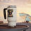 Thumbnail: Black Labrador Mom Stainless Steel Travel Mug with Handle, 14oz