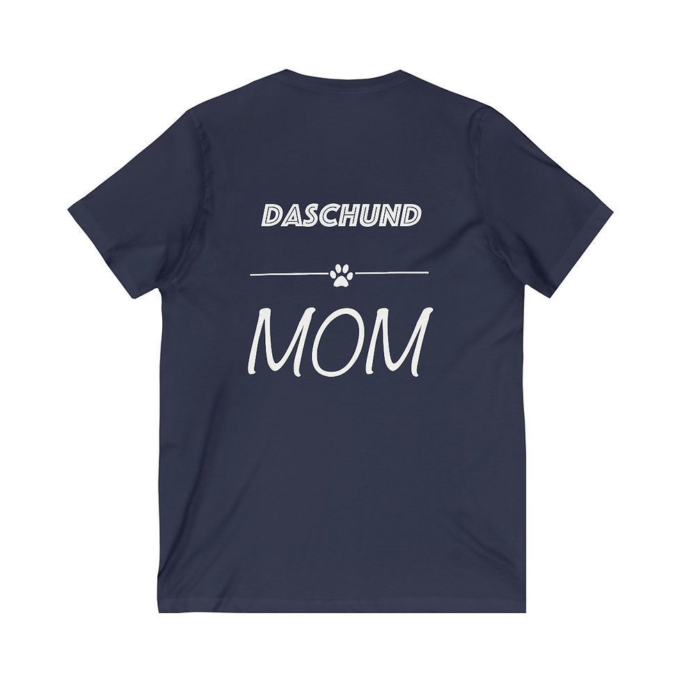 Thumbnail: Daschund Dog Mom Jersey Short Sleeve V-Neck Tee - gift for dog lovers